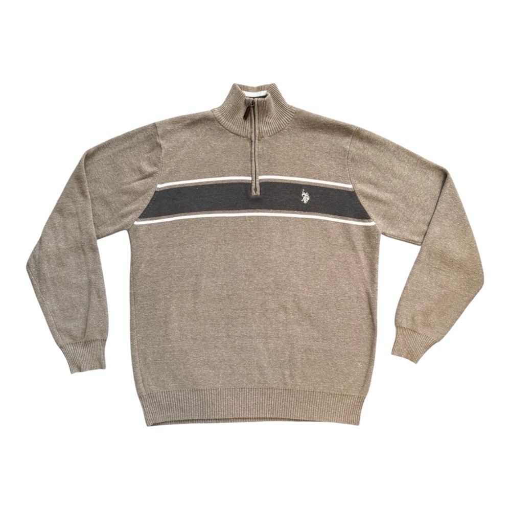 Men's Beige U.S. Polo Assn. Sweater